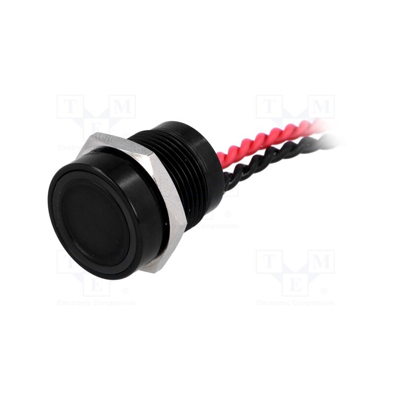 1 pcs x ONPOW - PS165P10YBK1R12V - Switch: piezoelectric, Pos: 2, SPST-NO, 0.2A/24VAC, 0.2A/24VDC