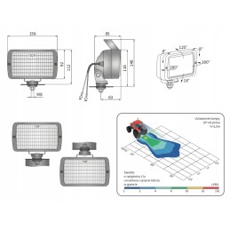 Halogen work lamp Wesem LPR3 21782 156x92mm