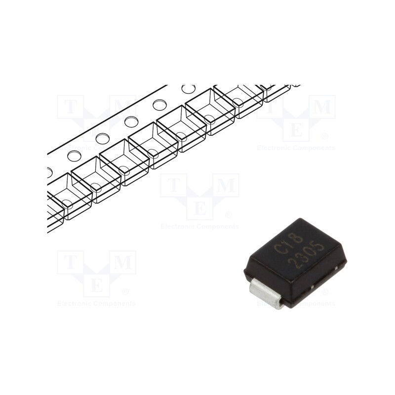 3 pcs x EATON ELECTRIC - 10BJ18CA - Diode: TVS, 1kW, 20÷22.1V, 34.3A, bidirectional, SMB,