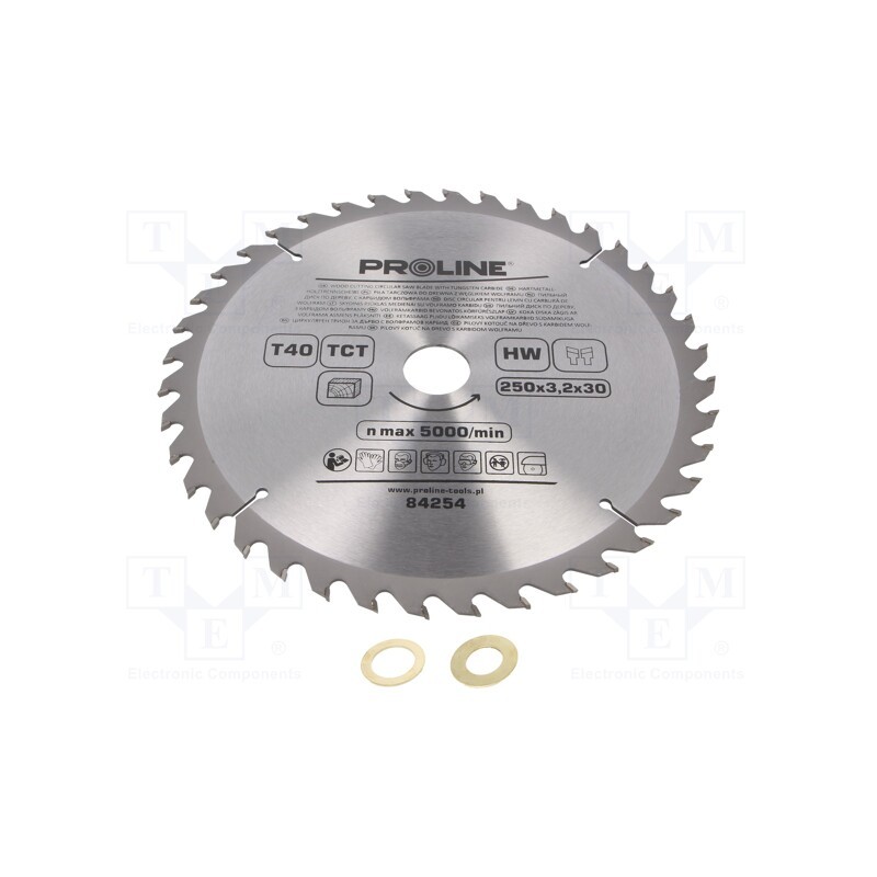 1 pcs x PROLINE - 84254 - Circular saw, Ø: 250mm, Øhole: 30mm, Teeth: 40, cemented carbide