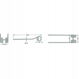 The tine of a rotary rake 10x110x