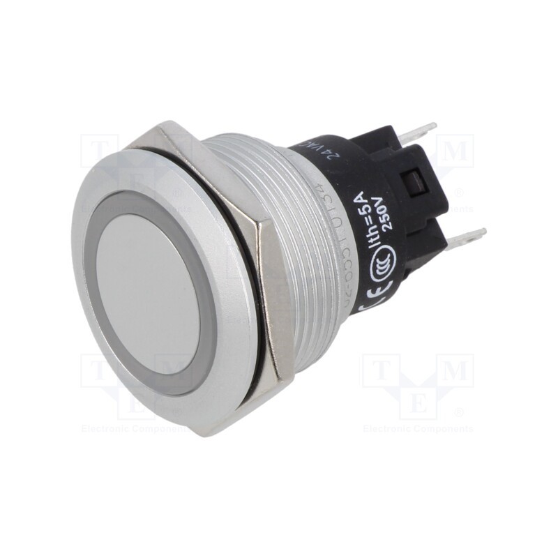1 pcs x EAO - 82-6551.0134 - Indicator: LED, flat, green, 24VDC, 24VAC, Ø22mm, Body: silver