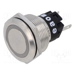 1 pcs x EAO - 82-6151.0114 - Indicator: LED, flat, red, 24VDC, 24VAC, Ø22mm, Body: silver
