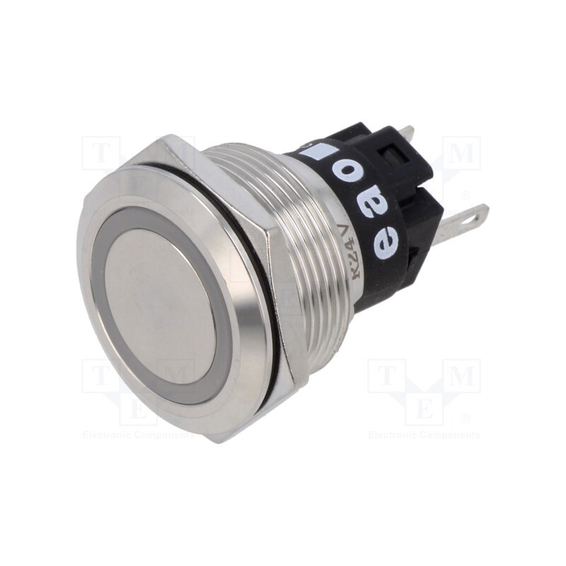 1 pcs x EAO - 82-6151.0114 - Indicator: LED, flat, red, 24VDC, 24VAC, Ø22mm, Body: silver