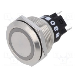 1 pcs x EAO - 82-6151.0113 - Indicator: LED, flat, red, 12VDC, 12VAC, Ø22mm, Body: silver