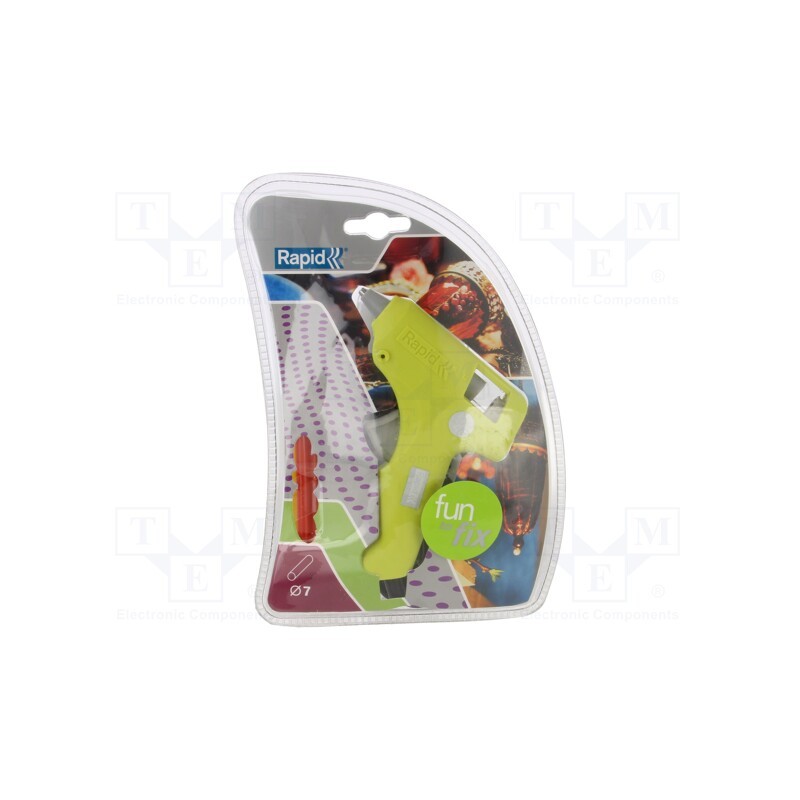 1 set x RAPID - 24772100 - Hot melt glue gun, Ø: 7mm,8mm, 20W, Plug: EU, 10min, 230VAC