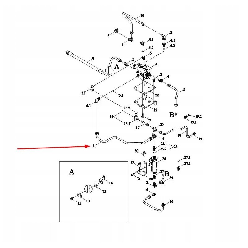 Te2s403010011bk oil pipe