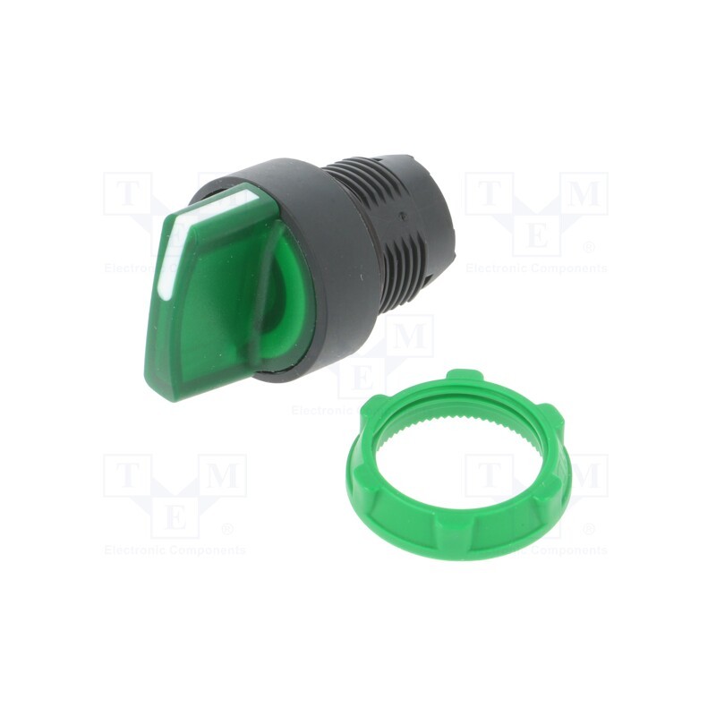 1 pcs x SCHNEIDER ELECTRIC - ZB5AK1433 - Switch: rotary, 22mm, Stabl.pos: 1, green, LED, IP66, prominent
