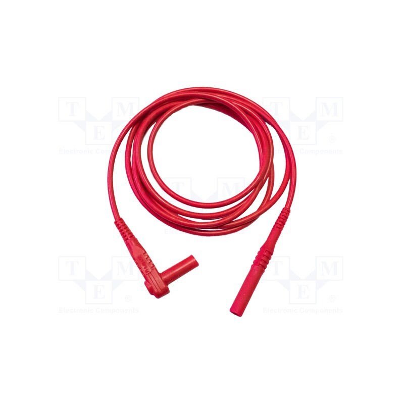 1 pcs x MUELLER ELECTRIC - BU-6162-M-24-2 - Test lead, 20A, banana plug 4mm,angular banana plug 4mm, red