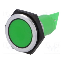 1 pcs x SIGNAL-CONSTRUCT - SMFP30H7249 - Indicator: LED, flat, green, 24÷28VDC, Ø30.2mm, IP67, brass