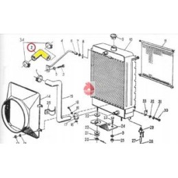 Upper radiator rubber hose C 330 original