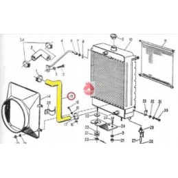 Lower radiator rubber hose C 330 original
