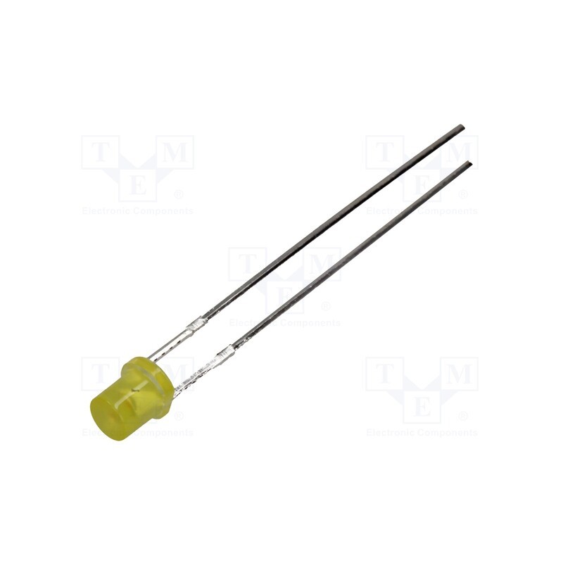 1 pcs x LUCKYLIGHT - LL-304YD1X-2Y - LED, 3mm, yellow, 6÷13mcd, 130°, Front: flat, 1.6÷2.6V, No.of term: 2