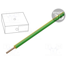 100 m x HELUKABEL - 28762 - Wire, H05V-U, 0.5mm2, solid, Cu, PVC, yellow-green, 300V,500V