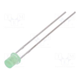 1 pcs x LUCKYLIGHT - LL-304PGD1X-G5-2B - LED, 3mm, green, 1300÷2200mcd, 110°, Front: flat, 2.6÷3.6V