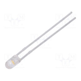 1 pcs x LUCKYLIGHT - LL-304WC2J-W6-3PD - LED, 3mm, white warm, 5000÷8500mcd, 30°, Front: convex, 2.6÷3.6V