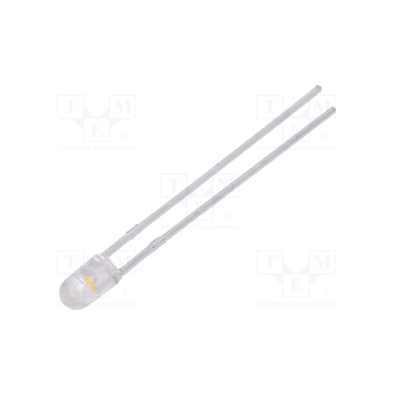 1 pcs x LUCKYLIGHT - LL-304WC2J-W6-3PD - LED, 3mm, white warm, 5000÷8500mcd, 30°, Front: convex, 2.6÷3.6V