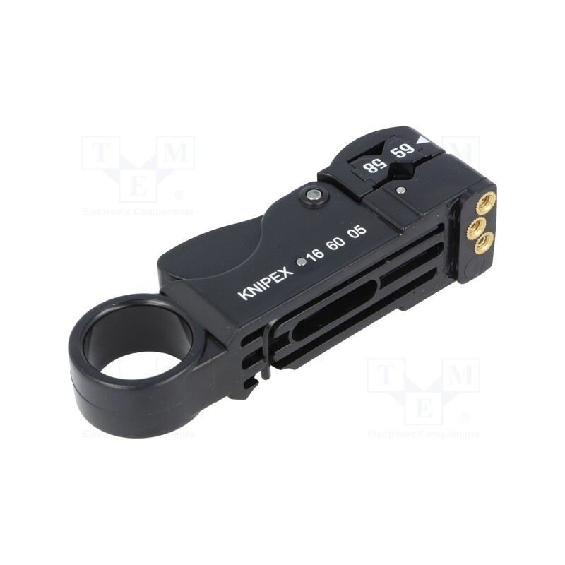 1 pcs x KNIPEX - 16 60 05 SB - Stripping tool, Wire: coaxial, 105mm