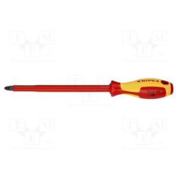 1 pcs x KNIPEX - 98 25 04 - Screwdriver, insulated, Pozidriv®, PZ4, Blade length: 200mm, 1kVAC