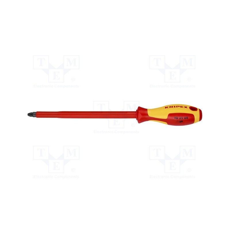 1 pcs x KNIPEX - 98 25 04 - Screwdriver, insulated, Pozidriv®, PZ4, Blade length: 200mm, 1kVAC