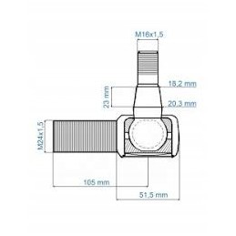 Rod end renault 7700658834 m24x1 5 left