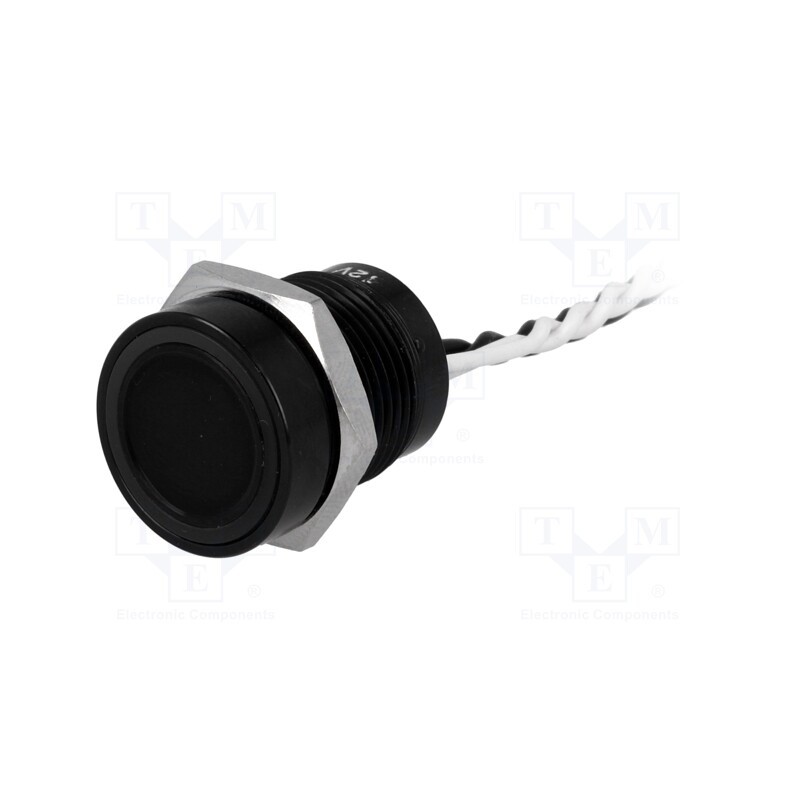 1 pcs x ONPOW - PS165P10YBK1W12V - Switch: piezoelectric, Pos: 2, SPST-NO, 0.2A/24VAC, 0.2A/24VDC