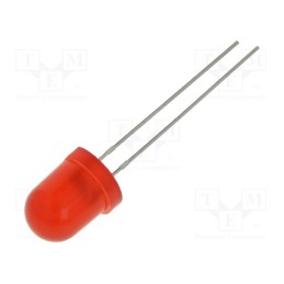 1 pcs x LUCKYLIGHT - 803VD2C-1B - LED, 8mm, red, 270mcd, 60°, Front: convex, 1.6÷2.4V, No.of term: 2