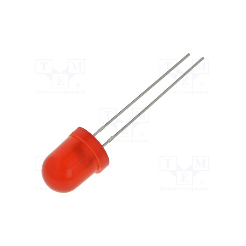 1 pcs x LUCKYLIGHT - 803VD2C-1B - LED, 8mm, red, 270mcd, 60°, Front: convex, 1.6÷2.4V, No.of term: 2