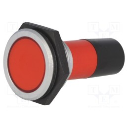 1 pcs x SIGNAL-CONSTRUCT - SMFP30H0289 - Indicator: LED, flat, red, 230VAC, Ø30.2mm, IP67, brass, ØLED: 20mm
