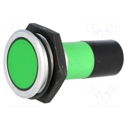 1 pcs x SIGNAL-CONSTRUCT - SMFP30H7289 - Indicator: LED, flat, green, 230VAC, Ø30.2mm, IP67, brass, ØLED: 20mm