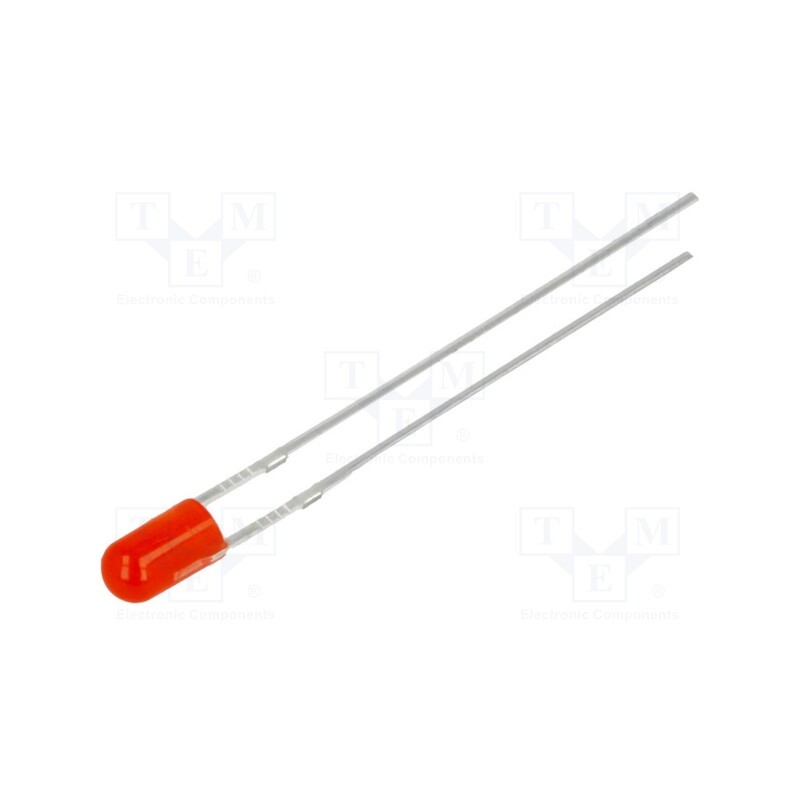 1 pcs x OPTOSUPPLY - OSNR3134B - LED, 3mm, red, 10÷15mcd, 30°, Front: convex, 1.8÷2.4V, No.of term: 2