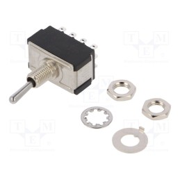1 pcs x KNITTER-SWITCH - MTA 406 R - Switch: toggle, Pos: 2, 4PDT, (ON)-ON, 6A/125VAC, 6A/6VDC, -45÷140°C
