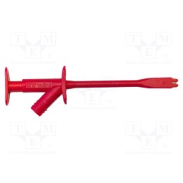 1 pcs x MUELLER ELECTRIC - BU-21434-2 - Clip-on probe, crocodile, 10A, red, 1kV, 155mm, banana 4mm socket