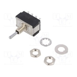 1 pcs x KNITTER-SWITCH - MTA 406 S - Switch: toggle, Pos: 3, 4PDT, (ON)-OFF-(ON), 6A/125VAC, 6A/6VDC