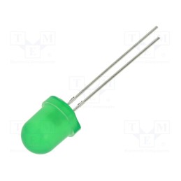 1 pcs x LUCKYLIGHT - 804PGD2C-G5-2B - LED, 8mm, green, 5000mcd, 60°, Front: convex, 2.6÷3.8V, No.of term: 2