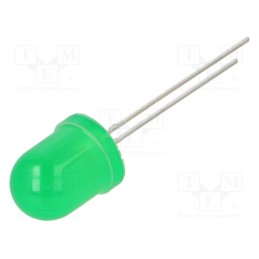 1 pcs x LUCKYLIGHT - 1004PGD2R-G5-2B - LED, 10mm, green, 2900mcd, 60°, Front: convex, 2.6÷3.4V