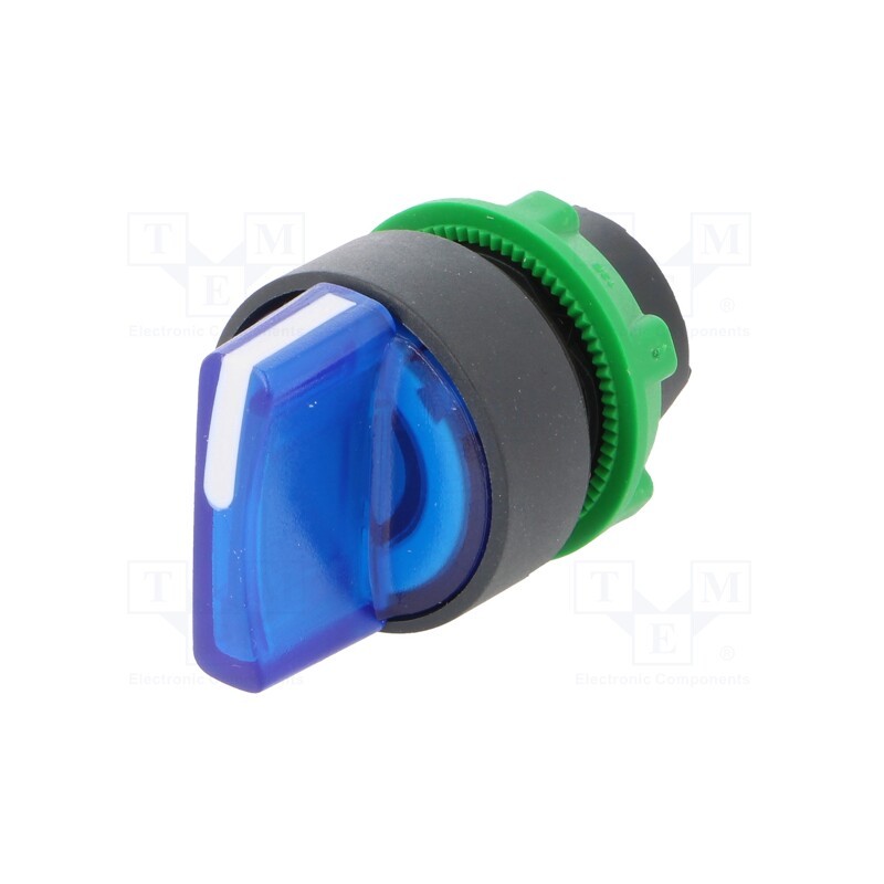 1 pcs x SCHNEIDER ELECTRIC - ZB5AK1263 - Switch: rotary, 22mm, Stabl.pos: 2, blue, LED, IP66, prominent, Pos: 2