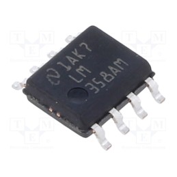 1 pcs x TEXAS INSTRUMENTS - LM358AMX/NOPB - IC: operational amplifier, 1MHz, Ch: 2, SO8, ±1.5÷16VDC,3÷32VDC
