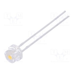 1 pcs x LUCKYLIGHT - LL-484WC1C-W6-3P - LED, 4.8mm, white warm, 1300÷2200mcd, 100°, Front: convex, 2.6÷3.6V