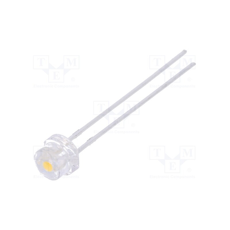 1 pcs x LUCKYLIGHT - LL-484WC1C-W6-3P - LED, 4.8mm, white warm, 1300÷2200mcd, 100°, Front: convex, 2.6÷3.6V
