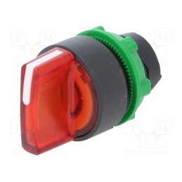 1 pcs x SCHNEIDER ELECTRIC - ZB5AK1243 - Switch: rotary, 22mm, Stabl.pos: 2, red, LED, IP66, prominent, Pos: 2