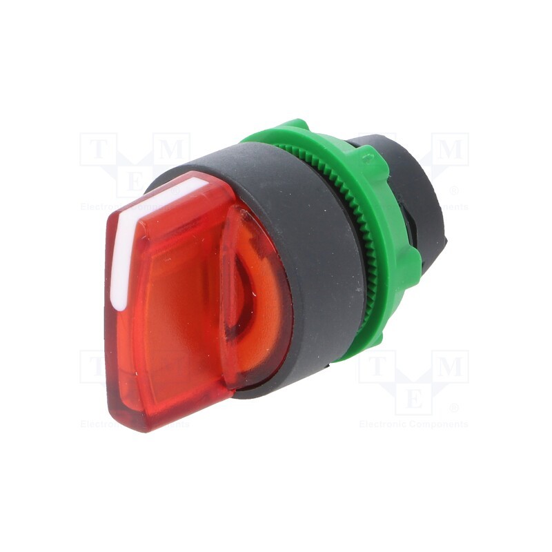 1 pcs x SCHNEIDER ELECTRIC - ZB5AK1243 - Switch: rotary, 22mm, Stabl.pos: 2, red, LED, IP66, prominent, Pos: 2
