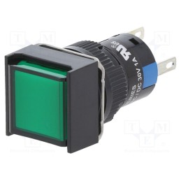 1 pcs x C&K - PLP1624SQ6SE4 - Switch: push-button, Pos: 2, 5A/250VAC, ON-ON, IP40, Illumin: LED