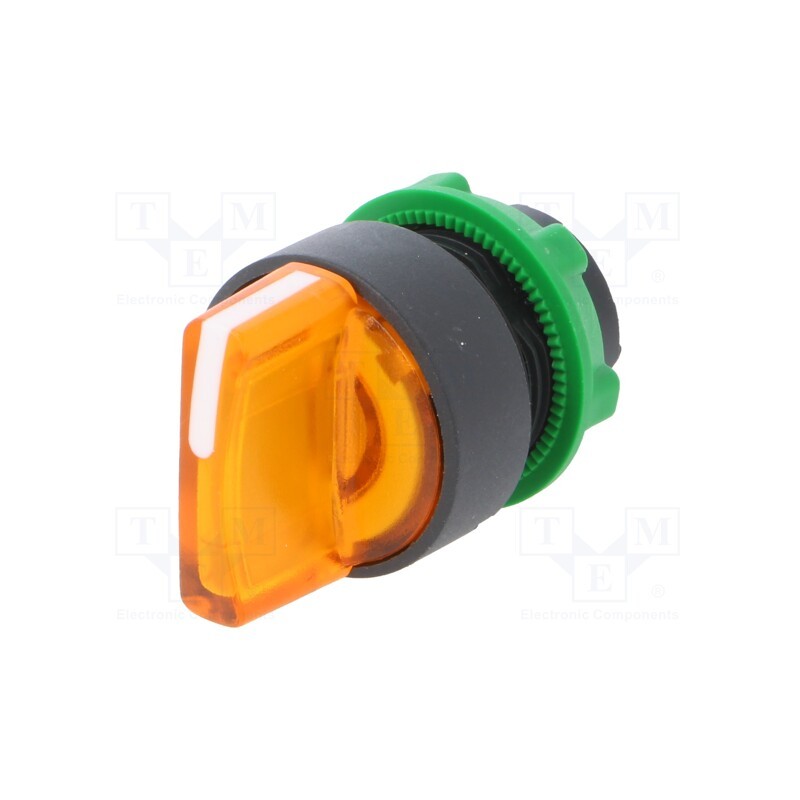 1 pcs x SCHNEIDER ELECTRIC - ZB5AK1253 - Switch: rotary, 22mm, Stabl.pos: 2, orange, LED, IP66, prominent