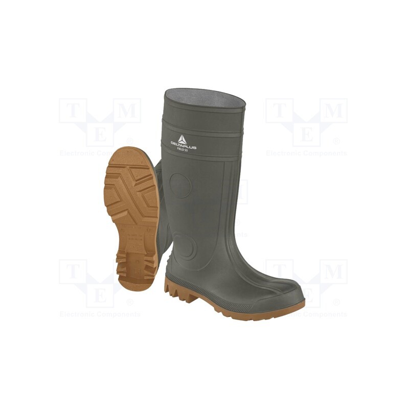 1 set x DELTA PLUS - FIELDS5KA43 - Boots, Size: 43, khaki, PVC, high, FIELD S5 SRA