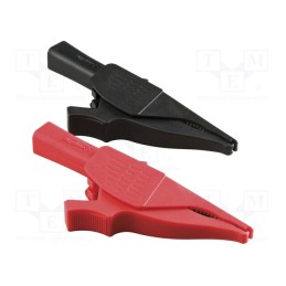 1 set x EXTECH - TL708 - Crocodile clip, 6A, black,red, Grip capac: max.40mm, 1kV, 2pcs.