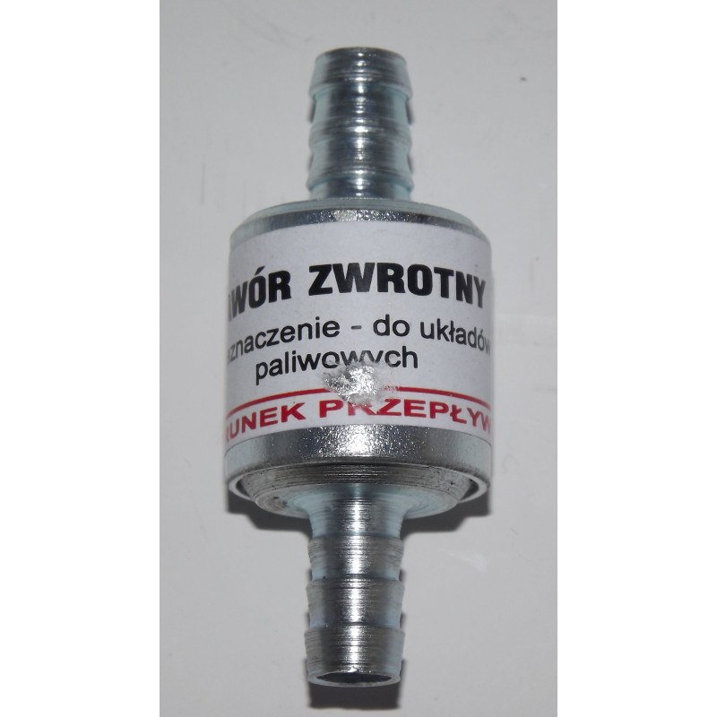 Valve: fuel check valve, diameter 8 mm, on cable