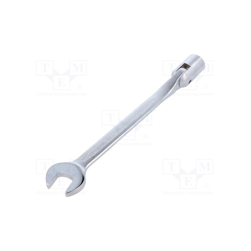 1 pcs x KING TONY - 1020-19 - Wrench, combination swivel head socket,with joint, L: 250mm