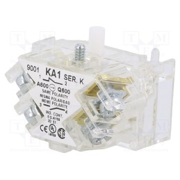 1 pcs x SCHNEIDER ELECTRIC - 9001KA1 - Contact block, 30mm, 9001K, Contacts: NC + NO
