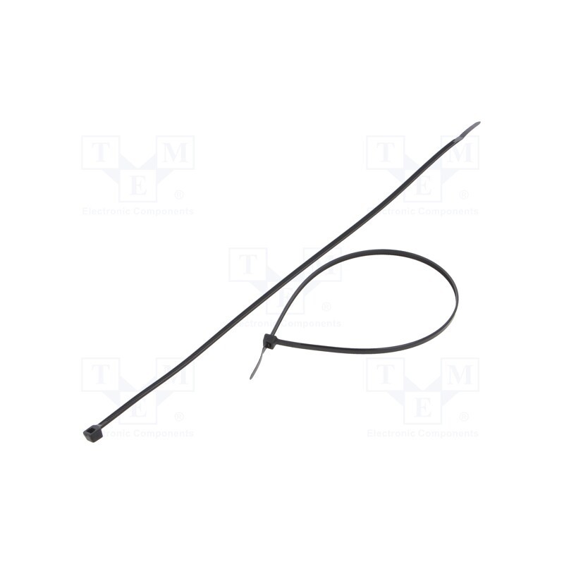 100 pcs x FIX&FASTEN - FIX-S-3.6X300/BK - Cable tie, L: 300mm, W: 3.6mm, polyamide, 177N, black, Ømax: 83mm